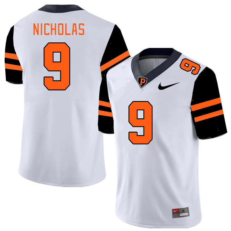 Men-Youth #9 Ozzie Nicholas Princeton Tigers 2023 College Football Jerseys Stitched-White